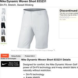 Nike Golf Dynamic Woven Short - SIZE 34 - Slightly used